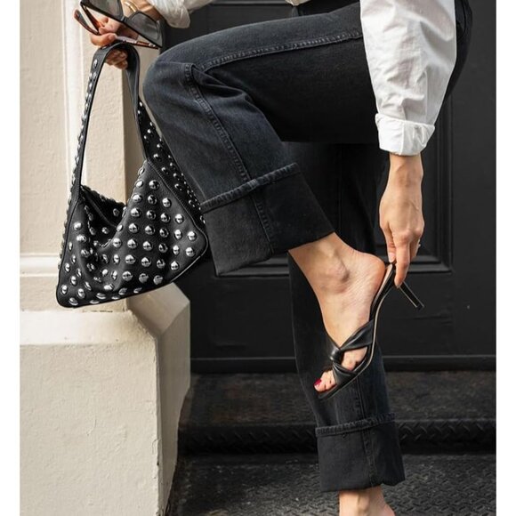 Studded Purses Y2k Shoulder Bag 90s Punk Women Small Shouder Purse Vegan Leather - Picture 6 of 7